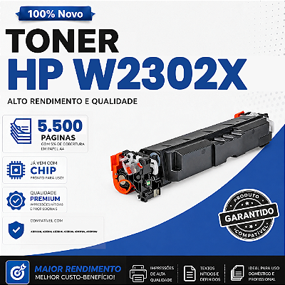 Toner Compativel com HP W2302X / 230X Pro4203 / 4303 Amarelo 5,5K COM CHIP