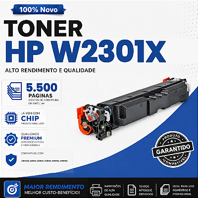 Toner Compativel com HP W2301X / 230X Pro4203 / 4303 Ciano 5,5K COM CHIP
