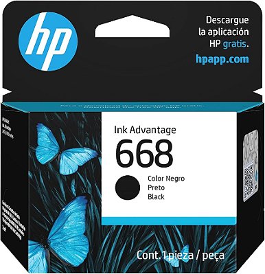 Cartucho Original HP 668 2970  2975 6370 4370 6570 Preto 3ML