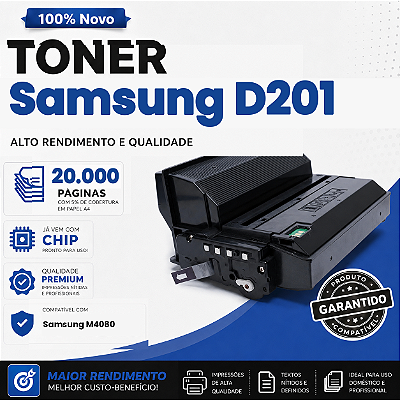 Toner Compatível com Samsung D201 M4080 20.000 Páginas