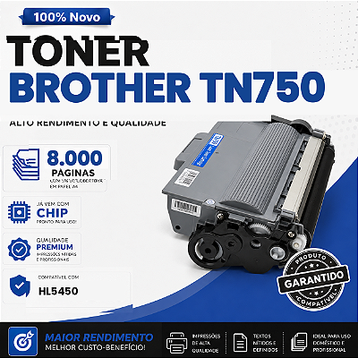 Toner Compatível com Brother TN750 HL5450 8.000 Páginas