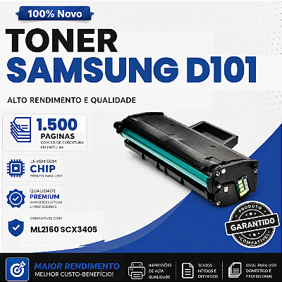 Toner Compatível com Samsung D101 ML2160 SCX3401 1.500 Páginas