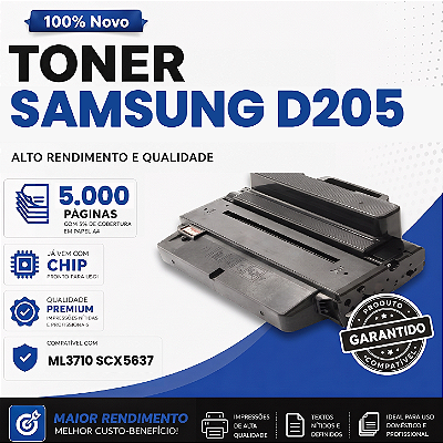 Toner Compatível com Samsung D205 ML3710 SCX5637 5.000 Páginas