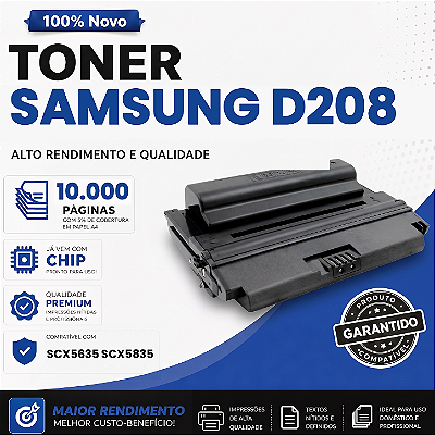 Toner Compatível com Samsung D208 5635 5835 10.000 Páginas