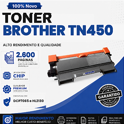 Toner Compatível com Brother TN410 420 450 HL2130 HL2240 HL2230 DCP7055 MFC7360N MFC7460DN 2.6k
