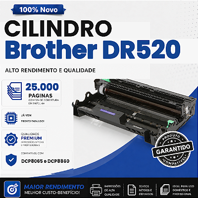 Fotocondutor Cilindro Compatível com Brother DR520 D620