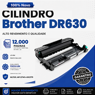 Fotocondutor Cilindro Compatível com Brother DR2370 DR2740 DR2540 DR630