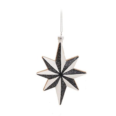 Enfeite de Árvore de Natal Preto e Branco