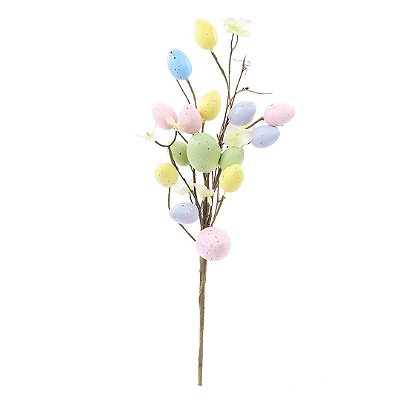 Galho com Ovos de Páscoa - Cores Pastéis - Candy Colors