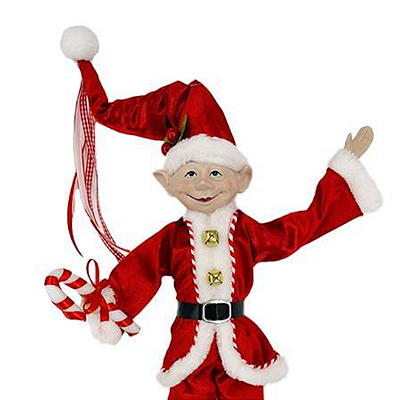 Duende de Natal com Bengala Candy Cane