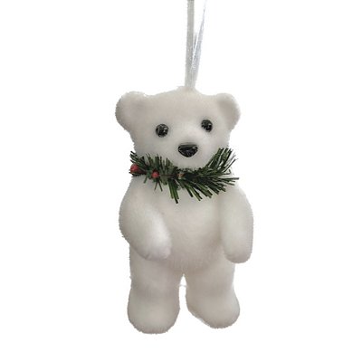 Enfeite para Árvore de Natal Urso Polar com Guirlanda