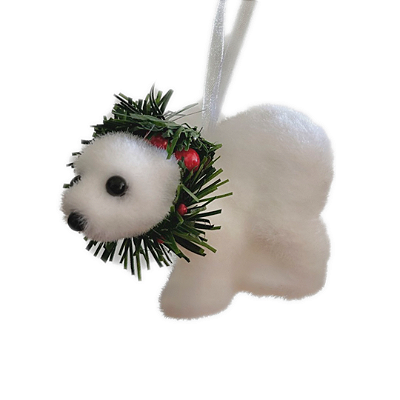 Mini Urso Polar com Guirlanda de Natal