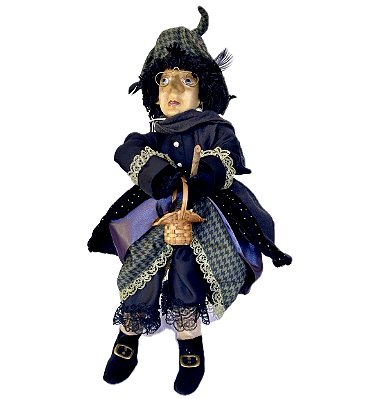 Bruxa de Porcelana com Vestido Verde - Halloween
