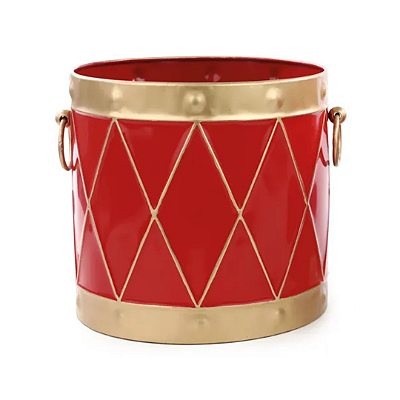 Cachepot de Natal Tambor Vermelho