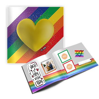 Álbum de figurinhas Coração LGBT