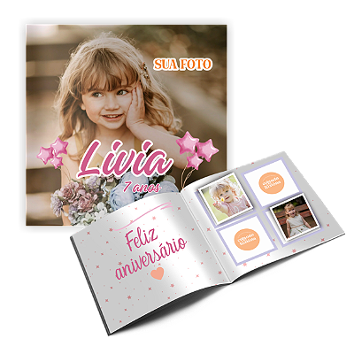 Álbum aniversário infantil com foto e nome