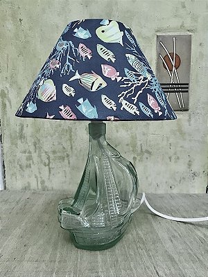 Luminária Veleiro de Vidro com Cúpula Marinha