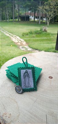 Escapulário Verde de Nossa Senhora - Modelo SEM Cordão