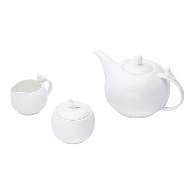 Conjunto 3 Peças para Chá de Porcelana Birds Rojemac Branco