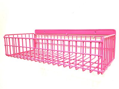 Fruteira Artesanal Retangular de Parede em Aço com 01 cesto 60x25cm