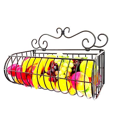Cesto Fruteira Artesanal de Parede Resistente 40cmx20cm
