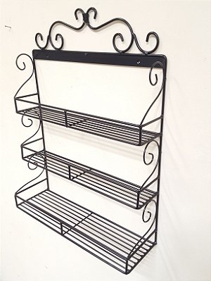 Porta Temperos de parede com 03 cestos 50 cm