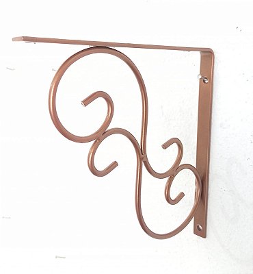 Mão Francesa 20cm x20cm c/ Barra Redonda  Rose Gold
