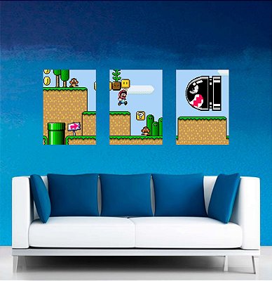 Fase Super Mario - Kit 3 Placas