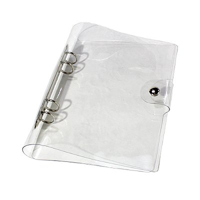 Fichário A5 PVC Cristal com 1 botão (Só Capa)
