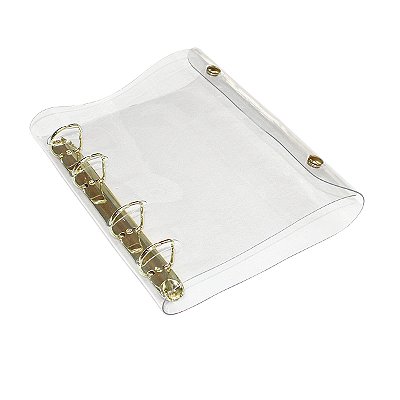 Fichário A5 PVC Cristal Ferragem Dourada (Só Capa)