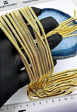 Colar Mola 5Mm - 45Cm + Alongadora - 01 Unid - Banho 02 Milésimos De Ouro 18K