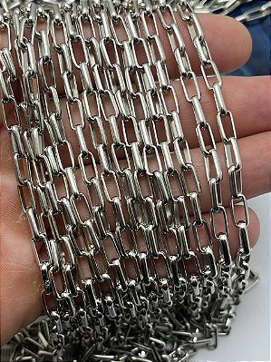 Corrente Cartier Arame 1,5mm Alumínio Niquel - 1 Metro
