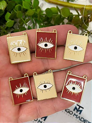 ESCAPULÁRIO RESINADO DUPLA FACE - DUAS CORES ( amarelo, verde e laranja)