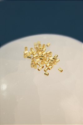 Entremeio Redondo Lixado 2X2Mm Ouro - 100 Pçs