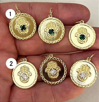 Pingente Mao de Fatima Ouro - 01 Unid