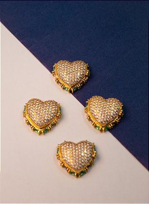 Pingente Coracao Arvore Da Vida Cravejado - 01 unid - Semijoia