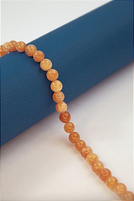 Fio Pedra 8Mm Jade Laranja - O Fio