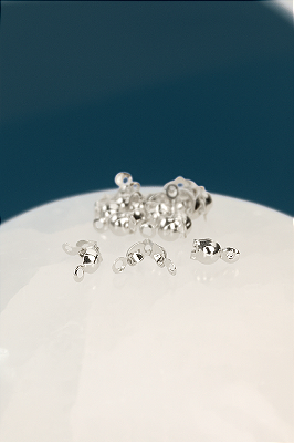 Tips Bolinha 8x4mm Prata 1000 - 50Pçs