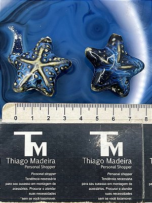 PINGENTE ESTRELA FURO PASSANTE CERAMICA - 01UNID