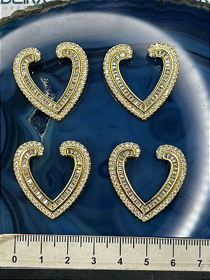 Pingente Coracao Cravejado - 01Unid - Semijoia