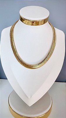 Colar Mola 10Mm 60Cm - 01 unid -Banho De 02 Milésimos De Ouro 18K
