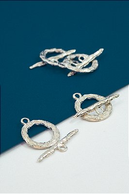 Fecho T Detalhado - 01 Unid - Níquel Branco