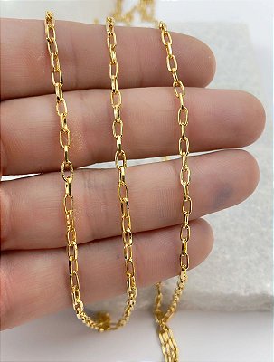 Corrente Cartier Arame 0,80Mm - Banho Ouro Camada 2 Milésimos Com Verniz Protetivo - 1 Metro