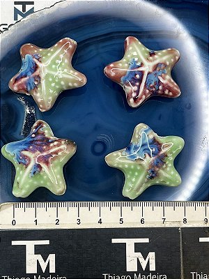 PINGENTE ESTRELA FURO PASSANTE CERAMICA - 01UNID