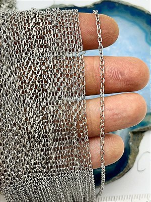 Corrente Aço Inox - Elo Portugues Guarana Pequena Portuguesa Codigo 794 - O Metro - NAO ESCURECE NUNCA - 1 metro