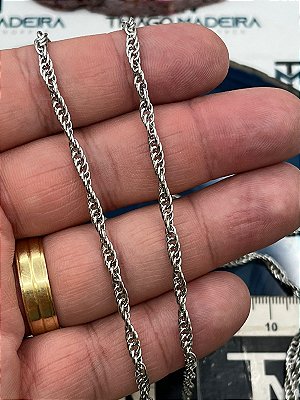 Corrente Aço Inox Cordao Baiano Torcida - Nao Escurece Nunca - Codigo 946 - 1 Metro