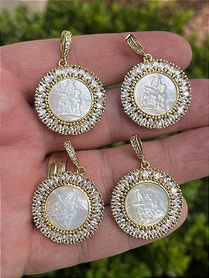 Pingente Religioso - Nossa Senhora Do Carmo - 01 Unid - Banho De 03 Milesimos De Ouro 18K