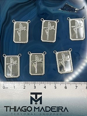 Pingente Religioso Escapulario Fe Aço Inox - 01 Unid