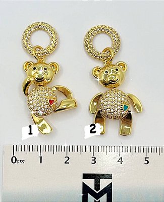 Pingente Urso Grande Maleavel - Semi Joia - 01 Unid