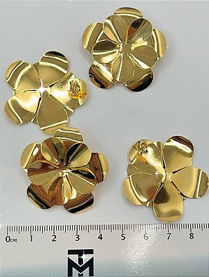 Brinco Flor - Banho De 02 Milesimos De Ouro 18K - O Par